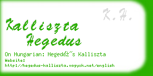 kalliszta hegedus business card